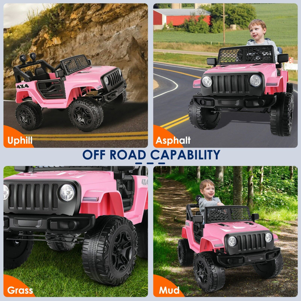 12V Pink Electric Ride-On Car for Kids with Remote Control - Battery Powered Toy Vehicle