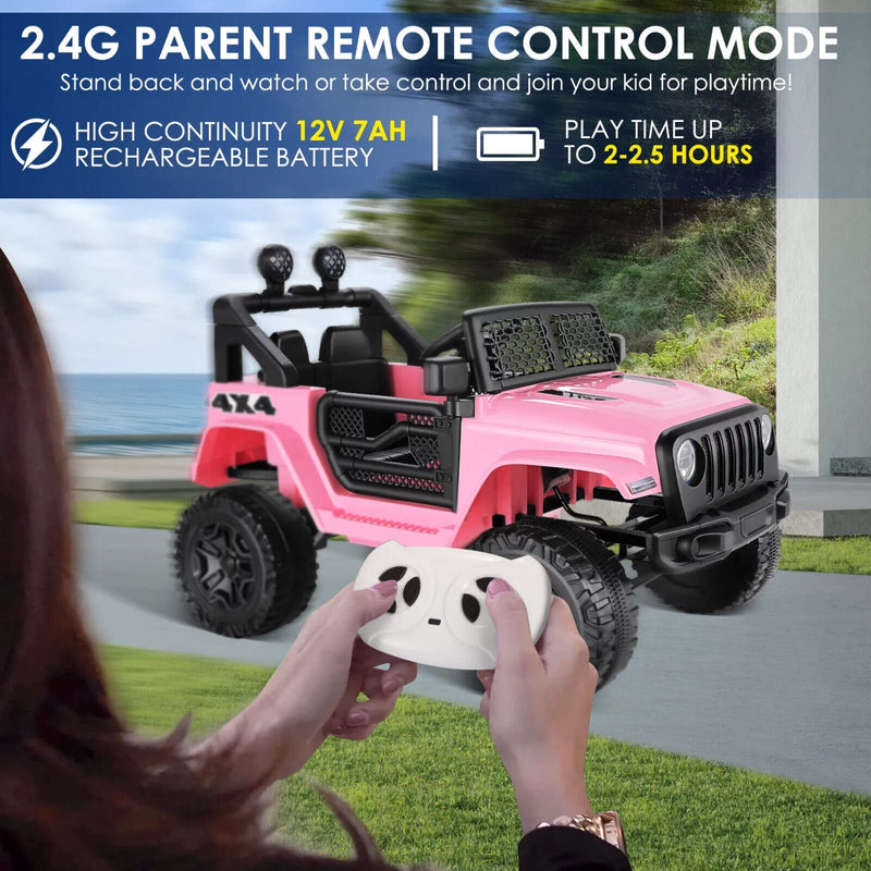 2-Seater Electric Ride-On Toy Truck for Kids with Bluetooth MP3 and Remote Control - 12V