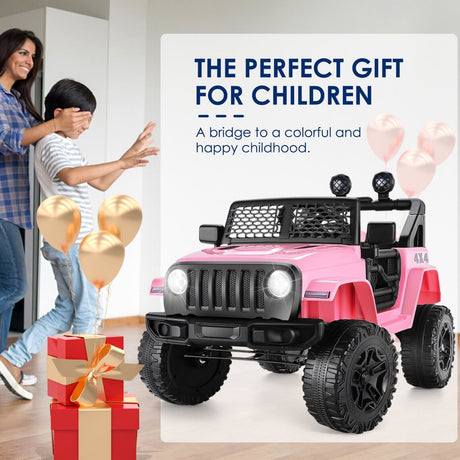 12V Pink Kids Electric Ride-On Car with Remote Control and MP3 Player