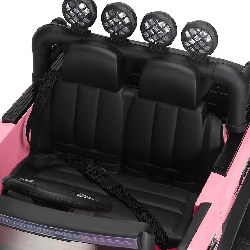 12V Pink Kids Ride On Truck with RC, LED, MP3, and 6 Wheels