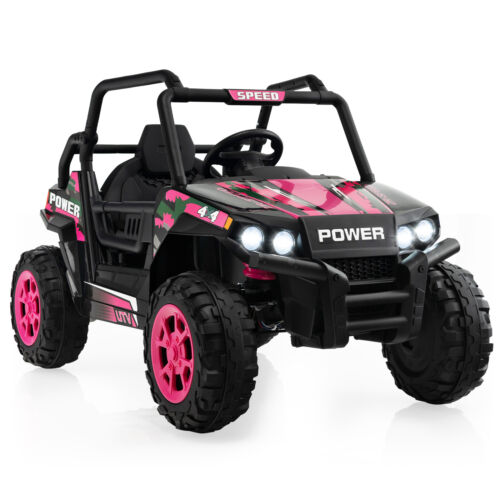 12V Pink Off-Road Truck for Kids with Realistic Horns and Engine Sounds