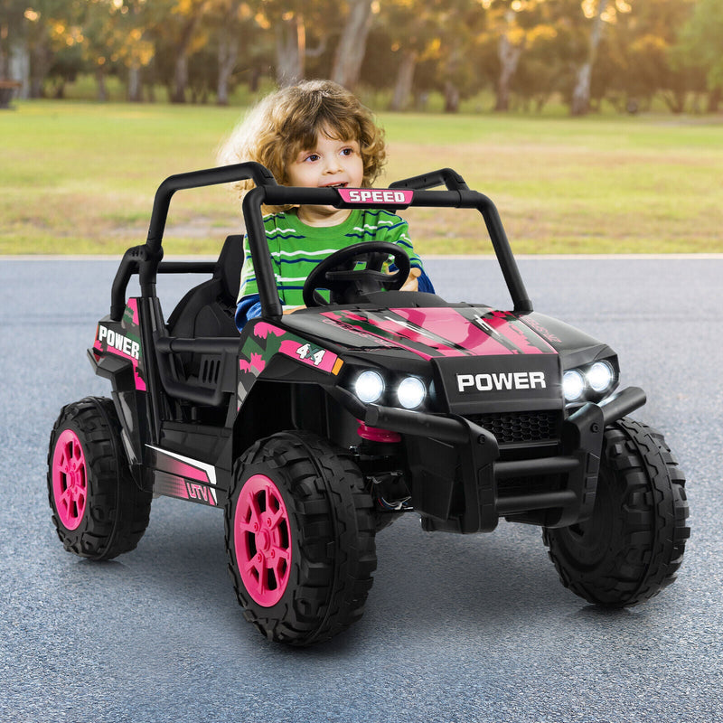 12V Pink Off-Road Truck for Kids with Realistic Horns and Engine Sounds