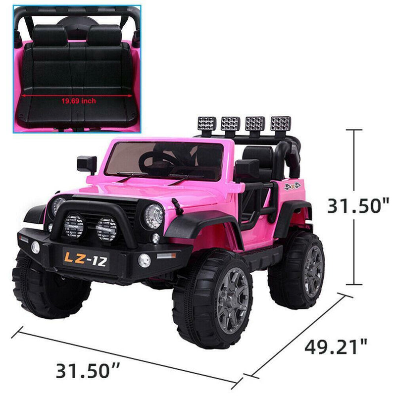 12V Pink Ride On Car for Kids with Music, Remote Control, and Wheels - Perfect Xmas Gift