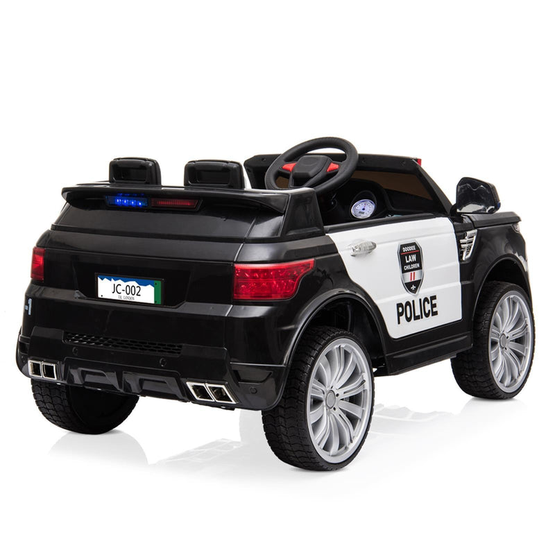 12V Police Ride-On Car with 3 Speeds, MP3 Player, LED Lights, and 2.4GZ Remote Control - Perfect Gift for Kids