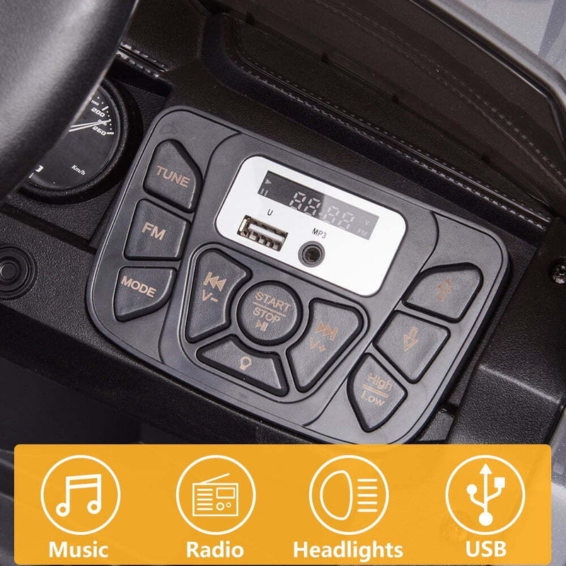 12V Powered Toyota Tacoma Ride on Car for Boys - Gray