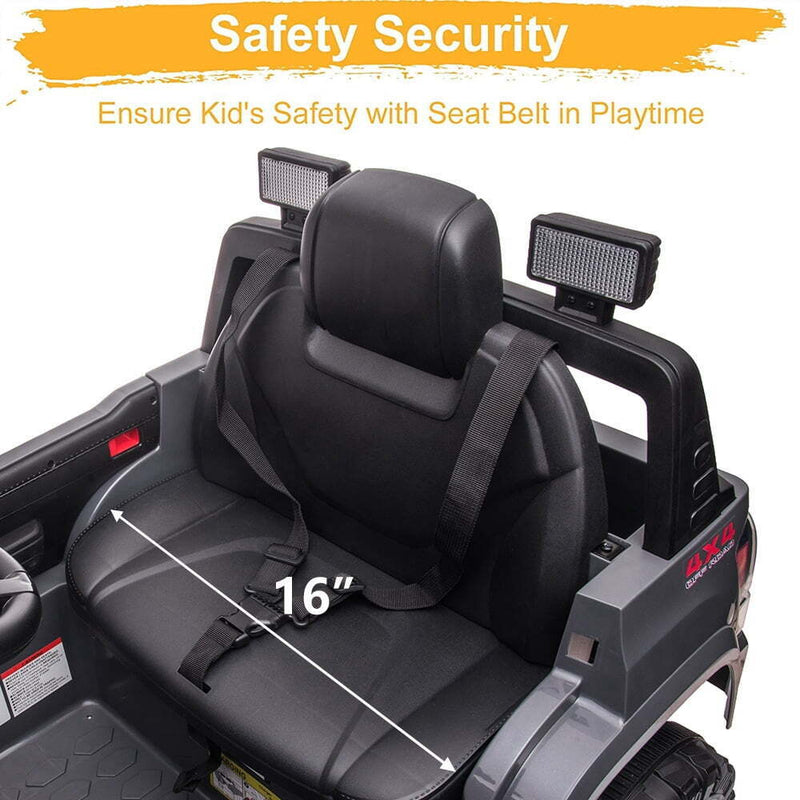 12V Powered Toyota Tacoma Ride on Car for Boys - Gray