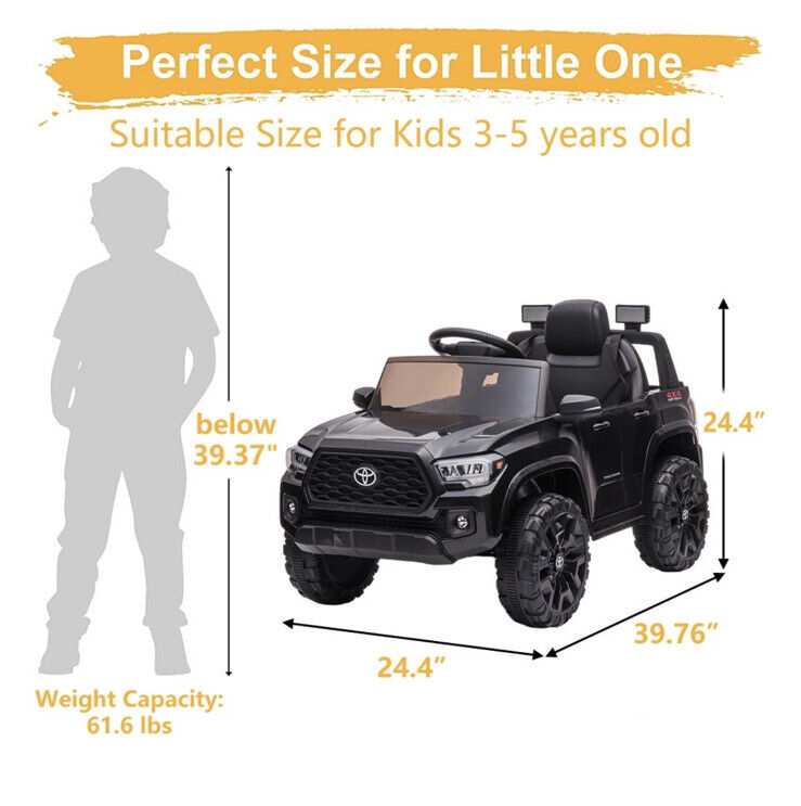 12V Powered Toyota Tacoma Ride-On Car for Boys with Remote Control