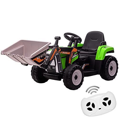 12V RC Excavator Ride-On Tractor with Music, Headlights, and Horn for Kids