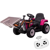 12V RC Excavator Ride-On Tractor with Music, Headlights, and Horn for Kids