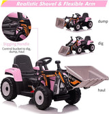 12V RC Excavator with Remote Control, Bluetooth, and Lights - Perfect for Young Adventurers!