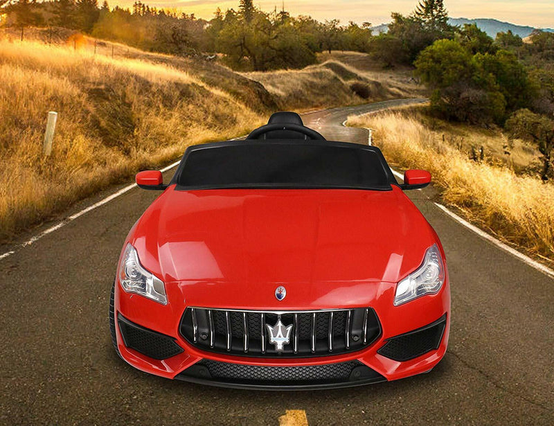12V Red Maserati Quattroporte Kids Remote Control Ride-On Car with Licensed Design