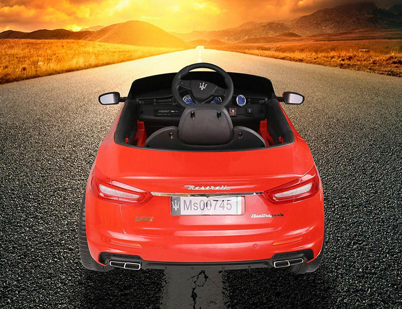 12V Red Maserati Quattroporte Kids Remote Control Ride-On Car with Licensed Design