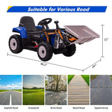 12V Remote Control Excavator Ride-On Car for Kids with EVA Tires - Blue
