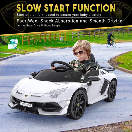 12V Remote Control Ride On Car for Kids with 3 Speeds and Rechargeable 25W Motors
