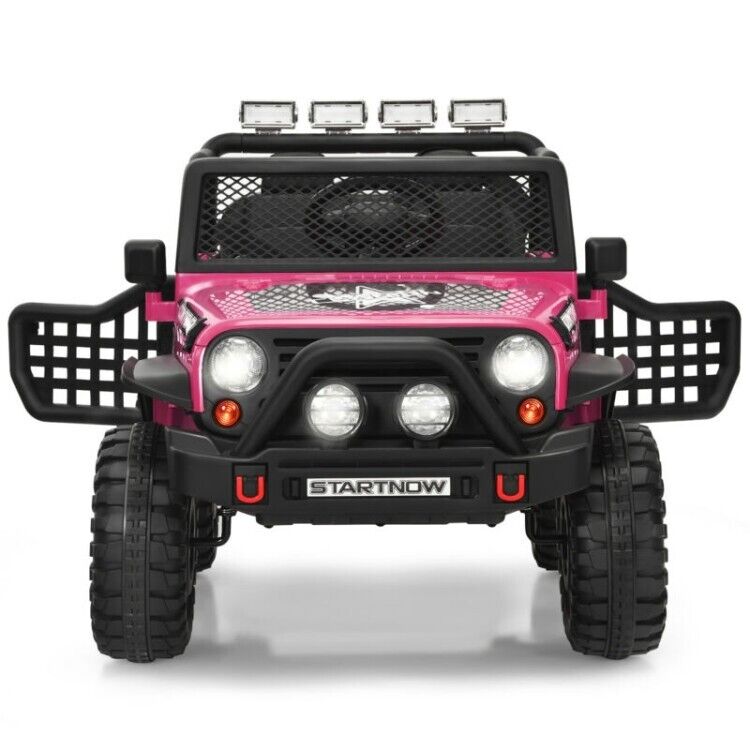 12V Remote Control Ride-On Truck with LED Lights, Music, and Double Doors - 2 Seater