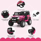 12V Remote Control Ride-On Truck with LED Lights, Music, and Double Doors - 2 Seater