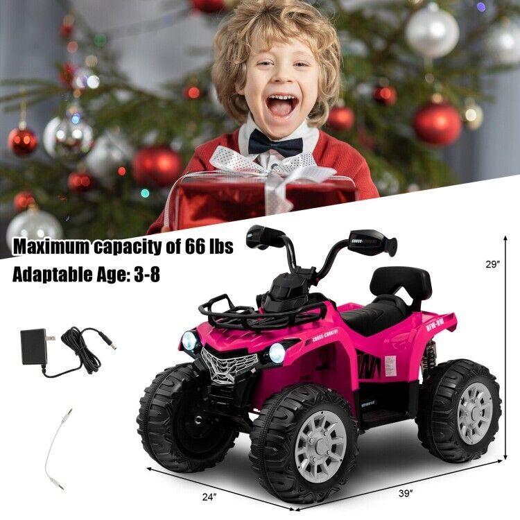 12V Ride-On ATV for Kids with MP3 and Headlights - Perfect Toddler Gift for Driving Fun!