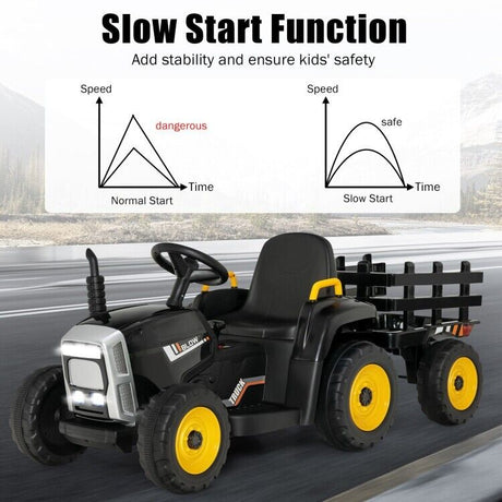 12V Ride-On Tractor for Kids with 3 Gear-Shift Ground Loader - Perfect Toddler Toy Gift