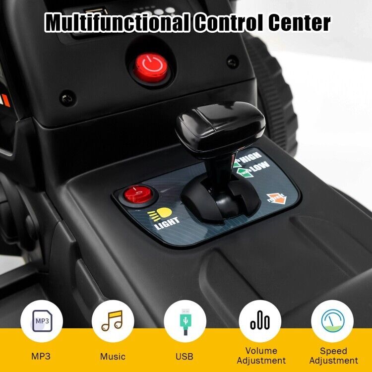 12V Ride-On Tractor for Kids with 3 Gear-Shift Ground Loader - Perfect Toddler Toy Gift