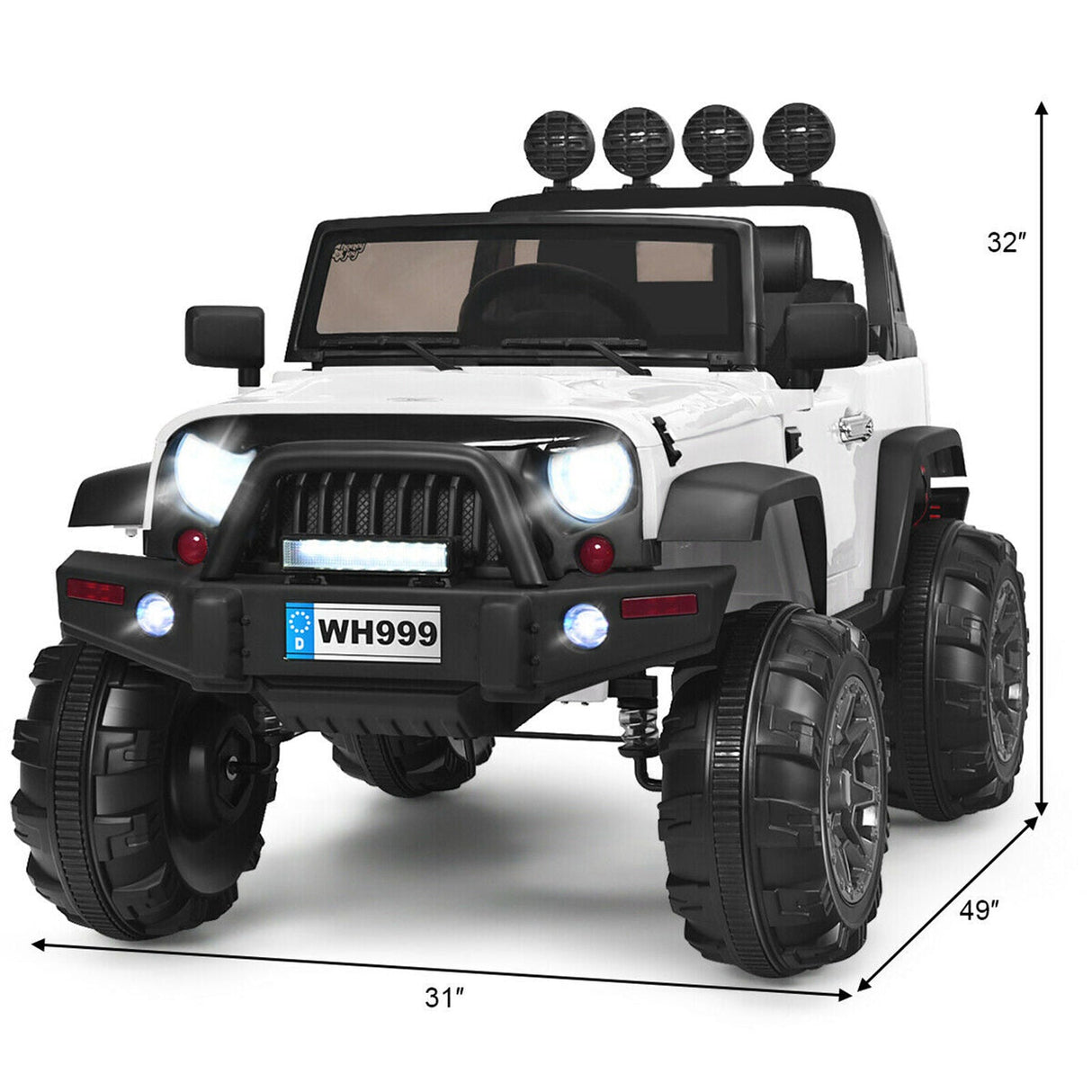 12V White Electric Kids Truck Car with MP3 and Remote Control