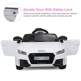 12V White Electric Ride-On Car for Kids with Remote Control and Music