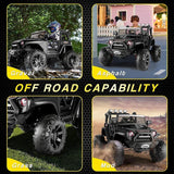 Electric Ride-On Jeep for Kids with Remote Control, 3 Speeds, and LED Lights - 24V/12V