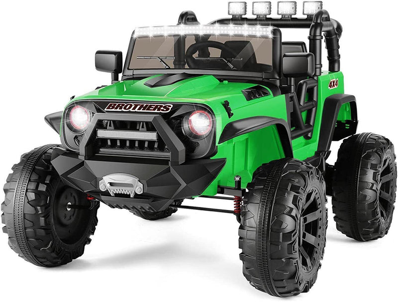 Electric Ride-On Jeep for Kids with Remote Control, 3 Speeds, and LED Lights - 24V/12V