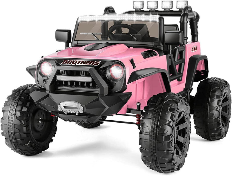 Kids Electric Ride On Jeep with Remote Control, 24V/12V, 3 Speeds, LED Lights