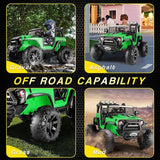 Kids Electric Ride On Jeep with Remote Control, 24V/12V, 3 Speeds, LED Lights