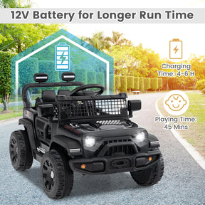 12V Electric Ride On Jeep Toy Car for Kids with Remote Control, USB, Bluetooth, and LED Lights MagicCars