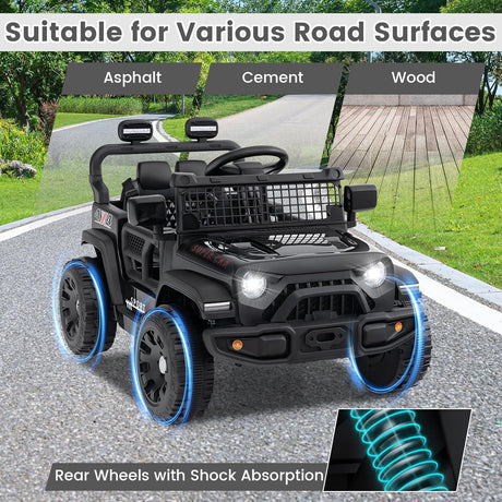12V Electric Ride On Jeep Toy Car for Kids with Remote Control, USB, Bluetooth, and LED Lights MagicCars