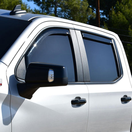 Déflecteur d'air Westin 19-21 pour camionnette à cabine multiplace Chevy Silverado 4 pièces - Fumée