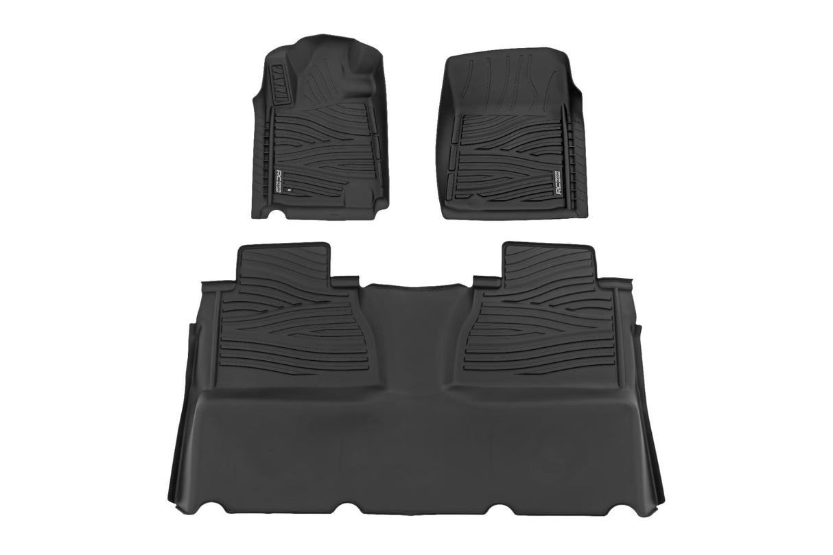 Rough Country Flex-Fit Floor Mats Toyota Tundra Double Cab 2014-2021
