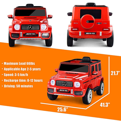 1:4 Mercedes-Benz AMG G63 Electric Ride-On Car for Kids - Red