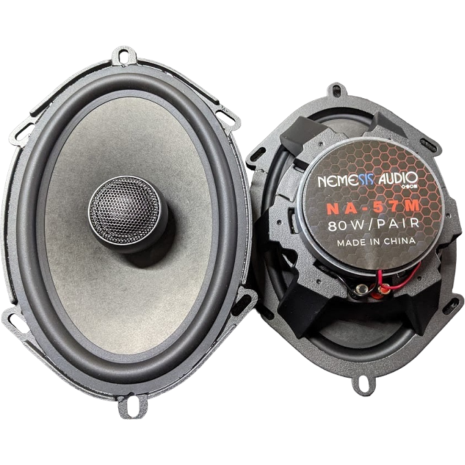 Nemesis Audio NA-57M 5x7" 80W 2-Way Coaxial Car Speakers 4-Ohm (Pair) Nemesis Audio