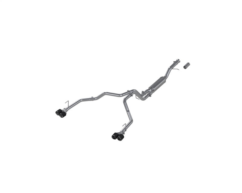 Échappement double divisé MBRP 2021+ Chevy Tahoe / GMC Yukon T304 SS 3 pouces avec quatre embouts en fibre de carbone