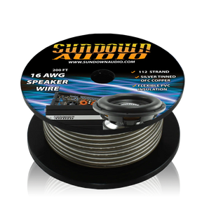 Sundown Audio 16 Gauge Silver/Black 200' Tinned OFC Oxygen Free Copper Speaker Wire Sundown Audio