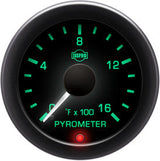 Isspro EV2 2 1/16' 0-1600 Pyrometer Gauge with Built-in Warning Light Isspro