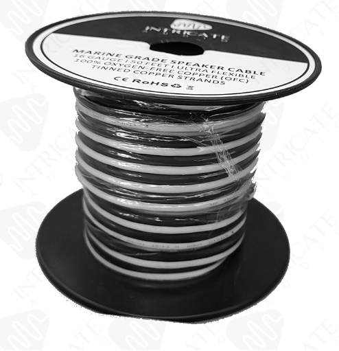 16 Gauge Tinned OFC Speaker Wire - 50FT (Black/White)