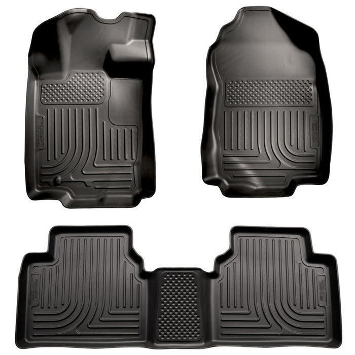 Revêtements de sol noirs Husky Liners 10-12 Ford Fusion/Lincoln MKZ (FWD) WeatherBeater Combo