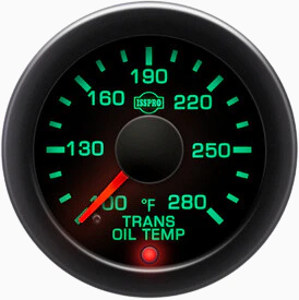 Isspro EV2 2 1/16" 100-280F Transmission Oil Temperature Gauge with Built-in Warning Light Isspro