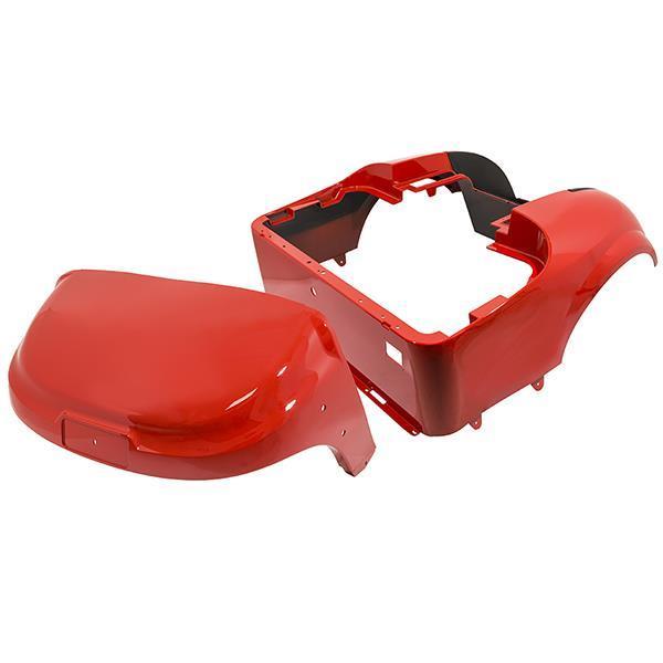 14-Up TXT  Fl Red Body & Cowl w/o Light Cut Outs