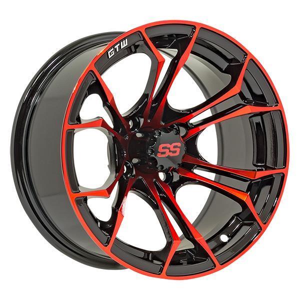 GTW Spyder 12X7 | -25 Offset Black/Red w/SS Cap