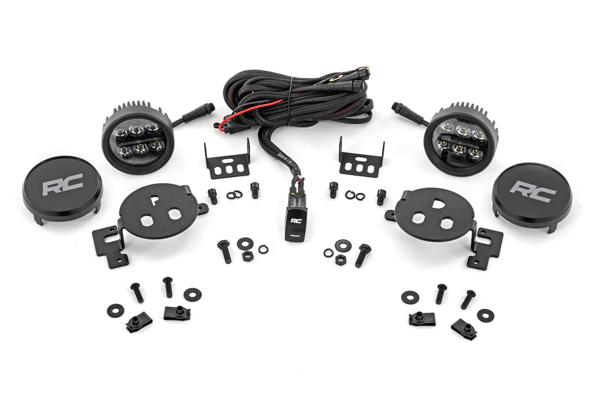Rough Country LED Fog Light Kit Amber DRL Ram 1500 2019-2024