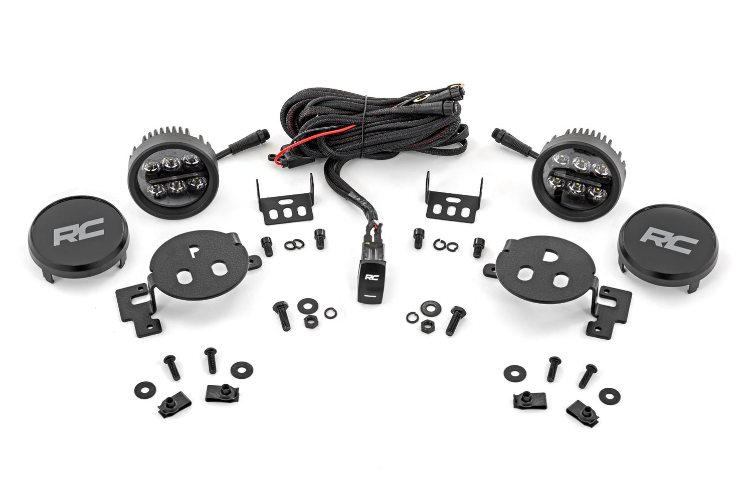 Rough Country LED Fog Light Kit Amber DRL Ram 1500 2019-2024