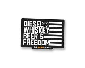 Diesel Whiskey Beer & Freedom Sticker SunFrog Solutions
