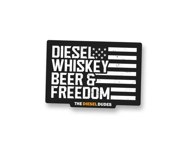 Diesel Whiskey Beer & Freedom Sticker SunFrog Solutions