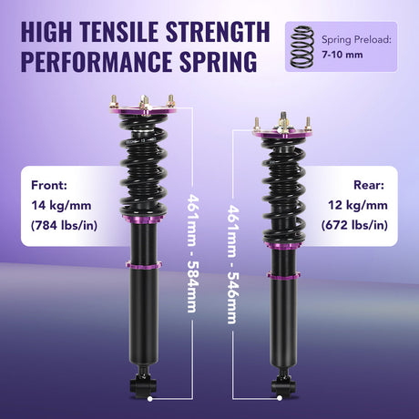 1986-1992 Toyota Supra JZA70 MA70 GA70 Coilover Shock Absorbers Struts 4PCS