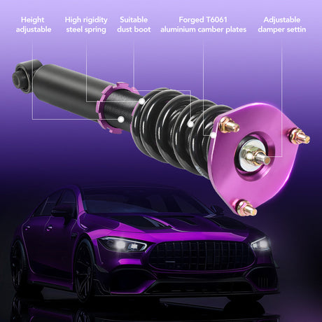 1986-1992 Toyota Supra JZA70 MA70 GA70 Coilover Shock Absorbers Struts 4PCS Flashark