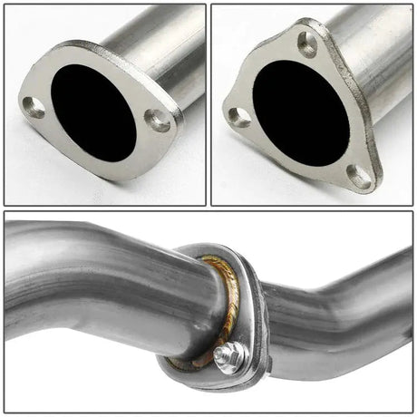 1988-1991 Honda Civic 1.5L 4 Inches Rolled/Burnt Muffler Tip Racing Catback Exhaust System（3-Door Only） Flashark